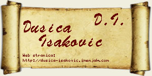 Dušica Isaković vizit kartica